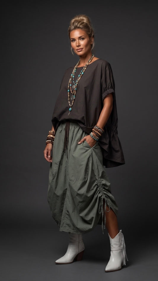 Pantalón Estilo Globo con Cintas Ajustables