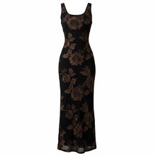 Cargar imagen en el visor de la galería, Vestido Negro con Estampado Floral