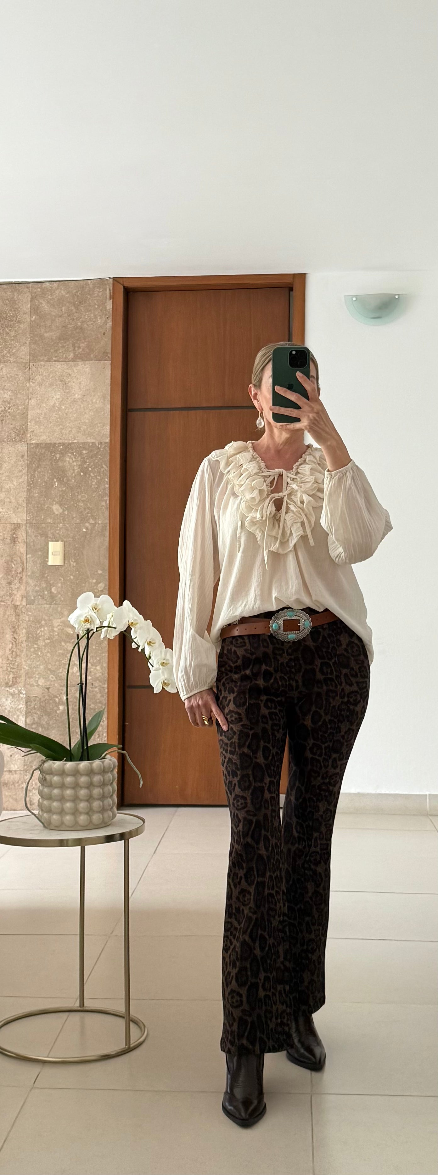 Pantalón Acampanado de Animal Print para mujer