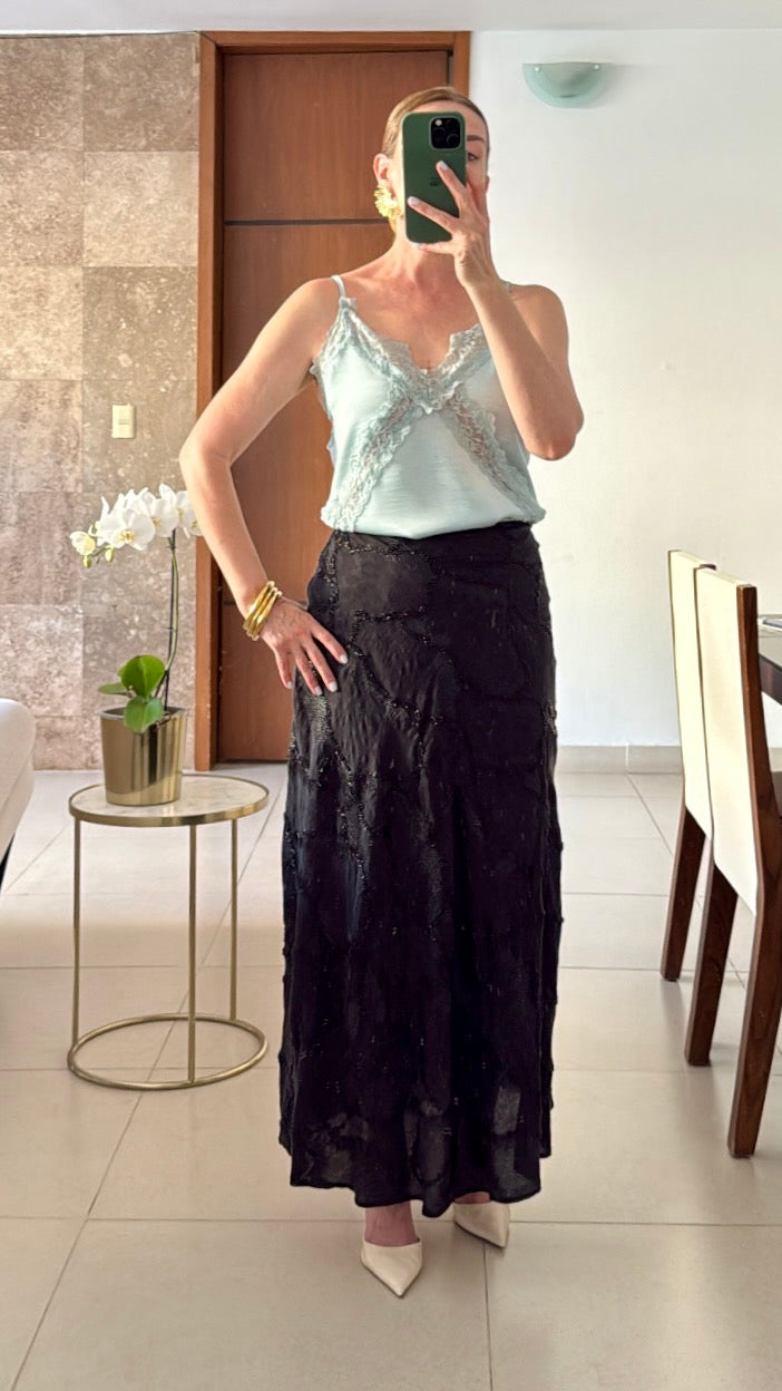 Blusa de Tirantes con Detalles de Encaje
