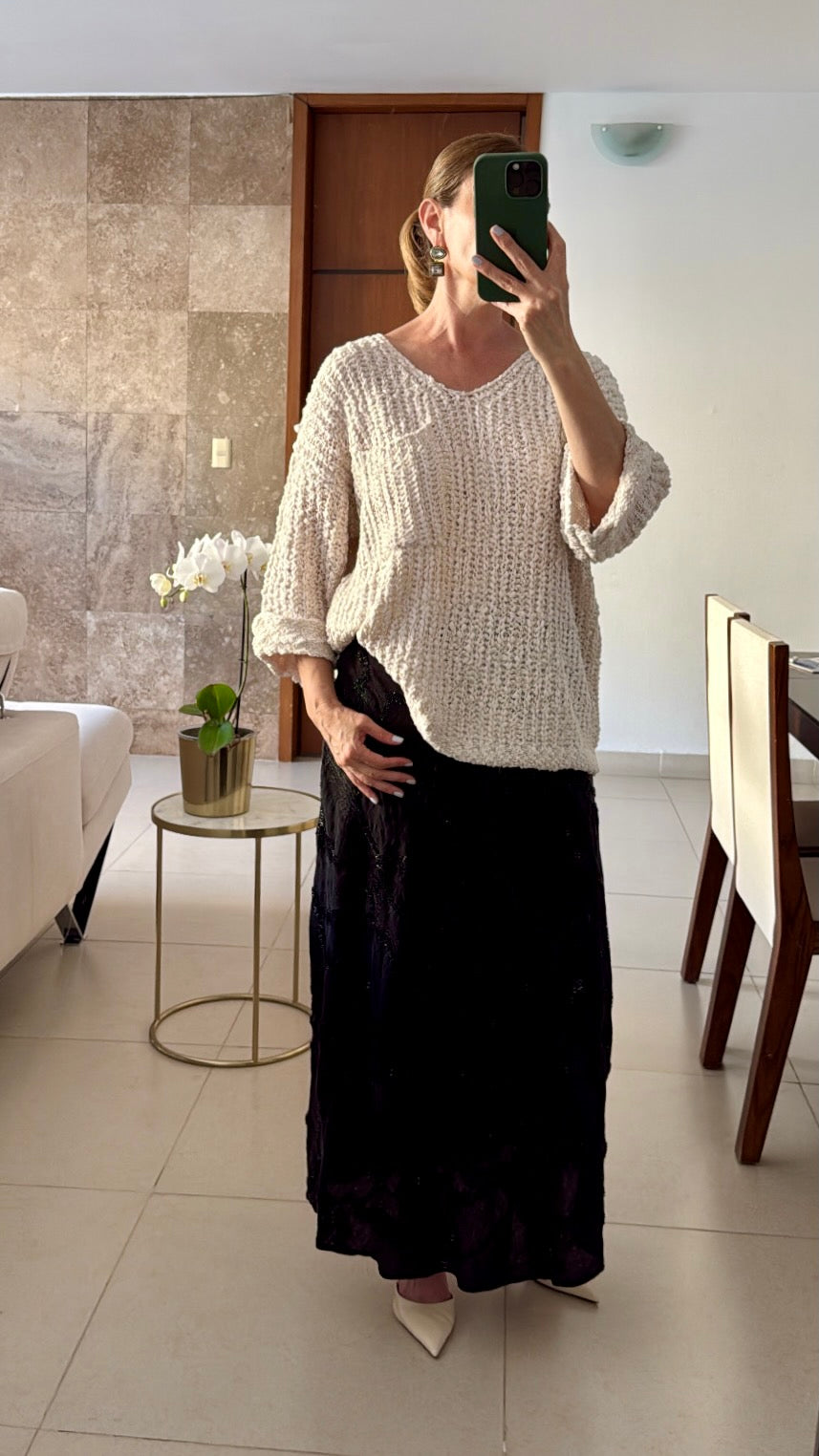 Suéter Oversize de punto con Cuello en V