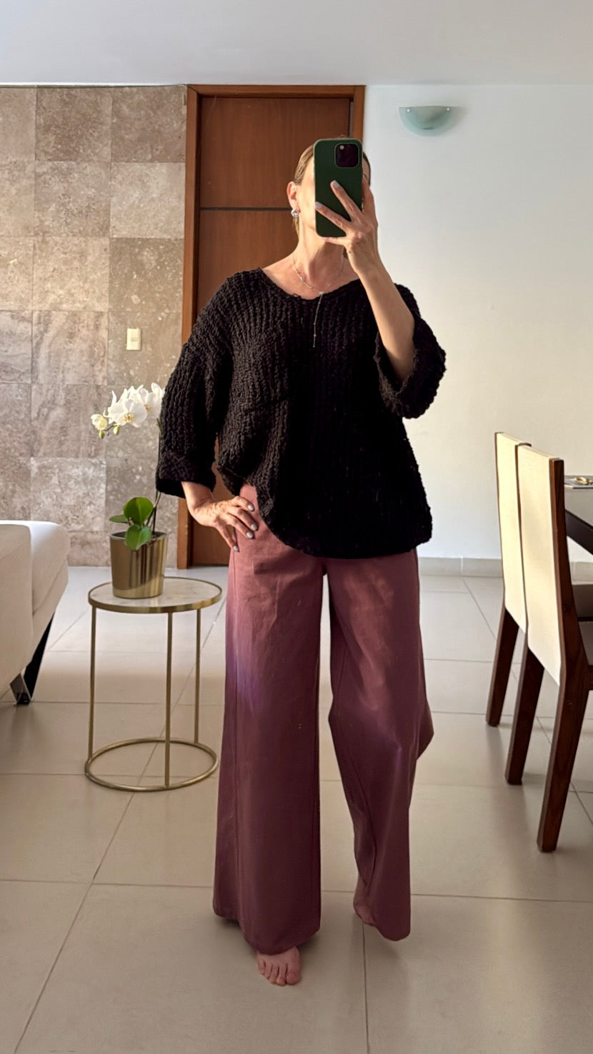Suéter Oversize de punto con Cuello en V
