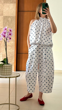 Cargar imagen en el visor de la galería, Set Polka Dot Azul Marino Cuello Halter
