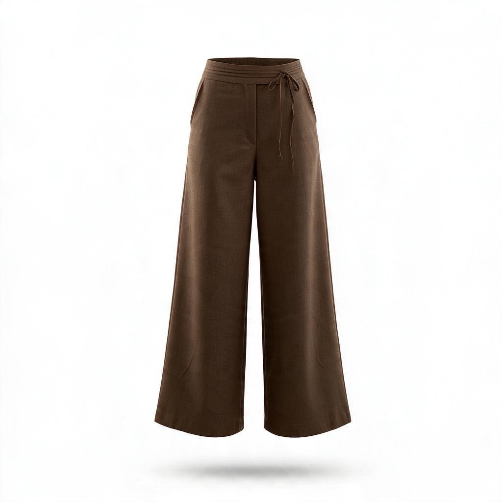 Pantalón Chocolate de Vestir con Cinta en Cintura