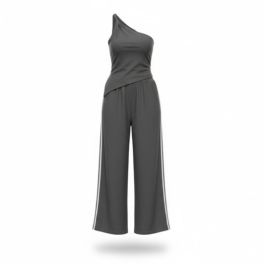 Set Gris Asimétrico Elegante Deportivo