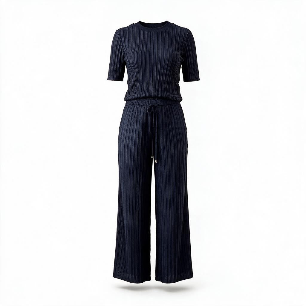 Set Azul Marino Plisado
