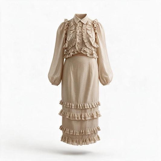 Set Beige con Volantes