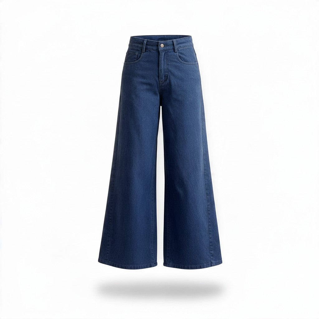 Pantalón de Pierna Ancha de Tiro Alto