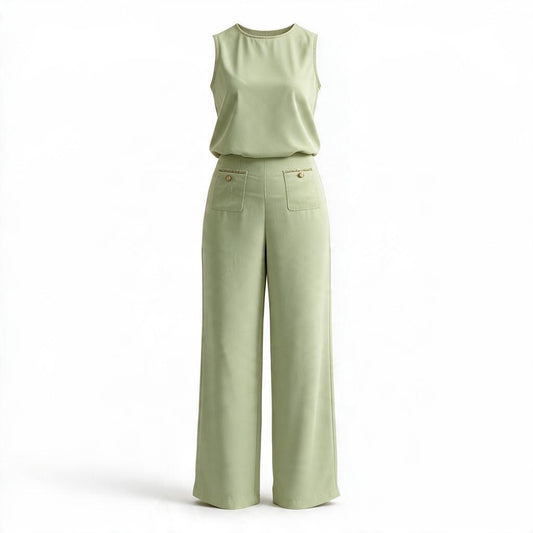 Set Verde Lima con Detalles de Cadena Dorada