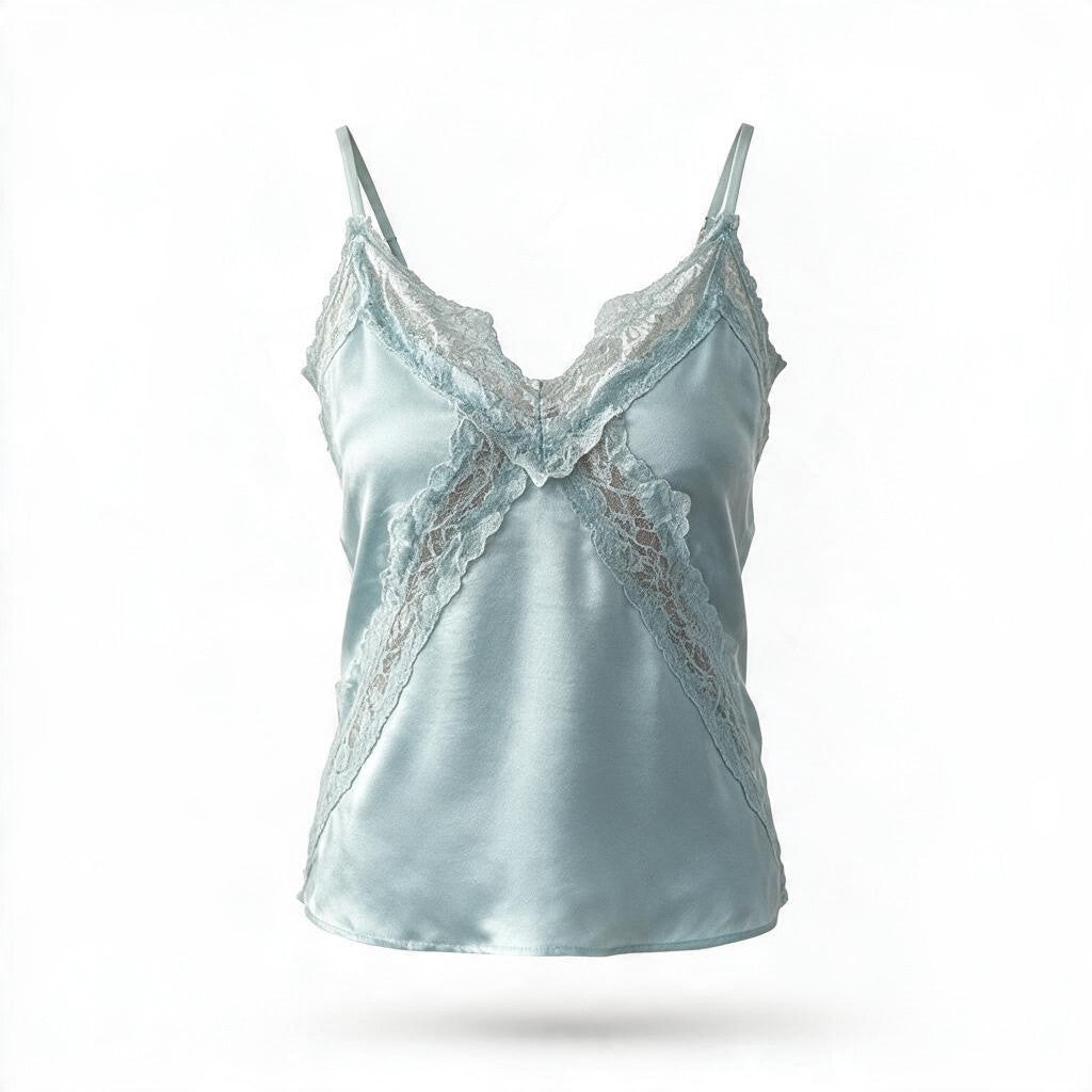 Blusa de Tirantes con Detalles de Encaje