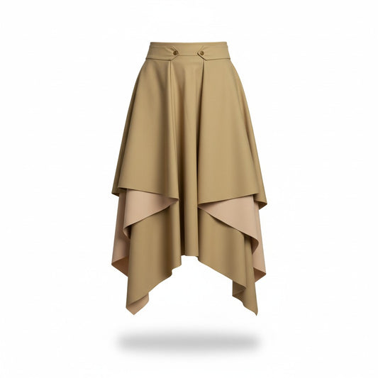 Falda Midi Asimétrica en Capas