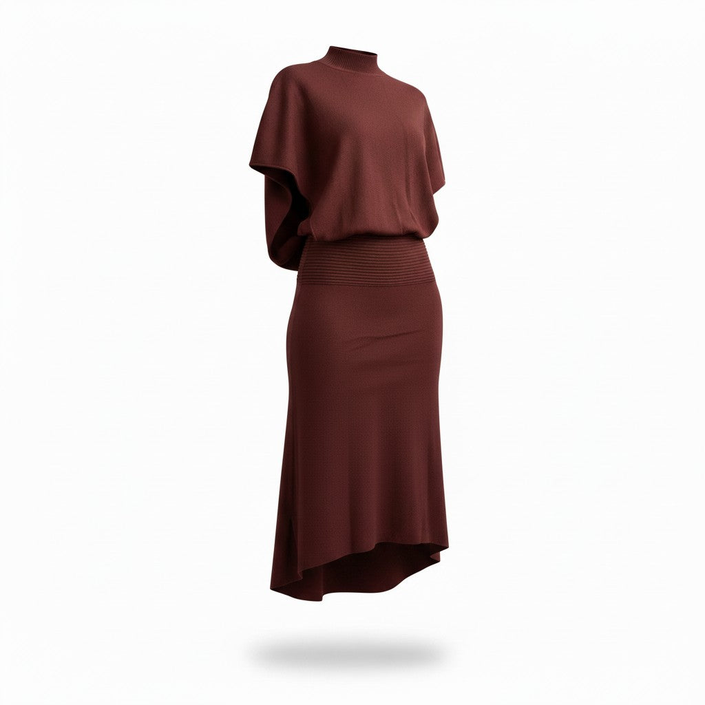 Vestido Marrón con Espalda Descubierta