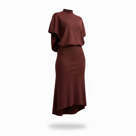 Vestido Marrón con Espalda Descubierta