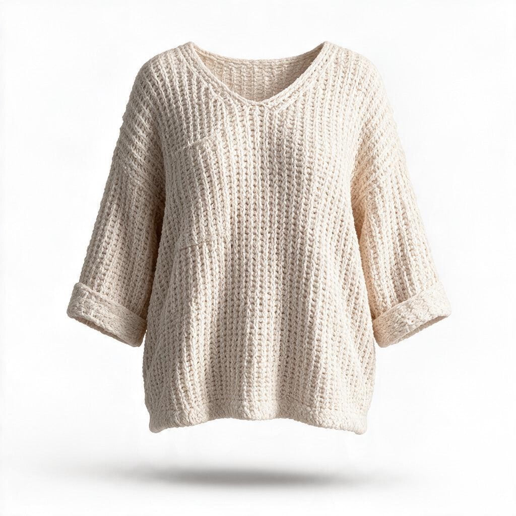 Suéter Oversize de punto con Cuello en V