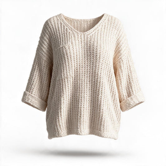 Suéter Oversize de punto con Cuello en V