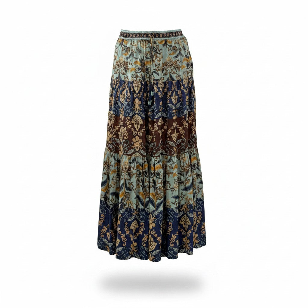 Falda Larga con Estampado Bohemio