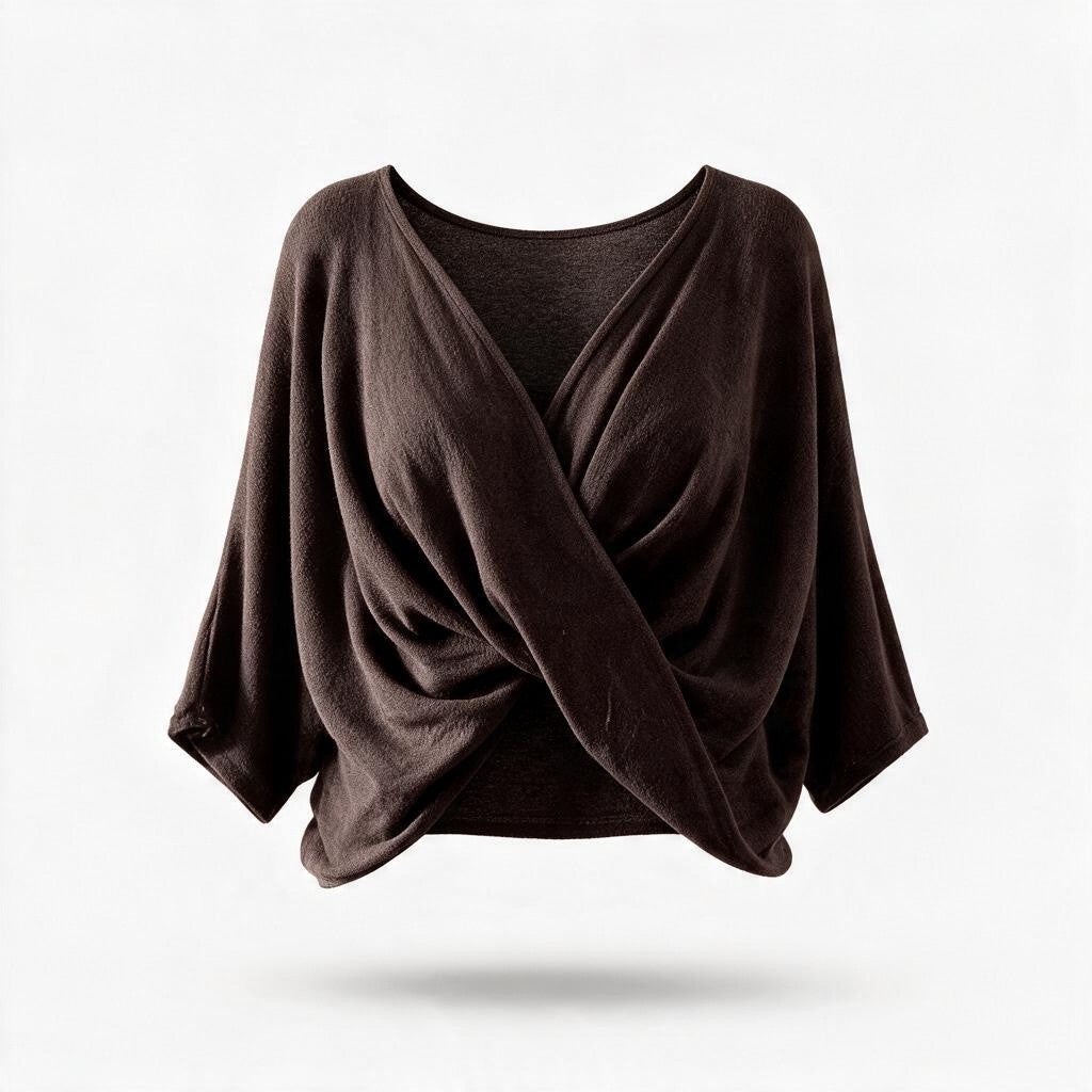 Blusa Cruzada de Manga Murciélago