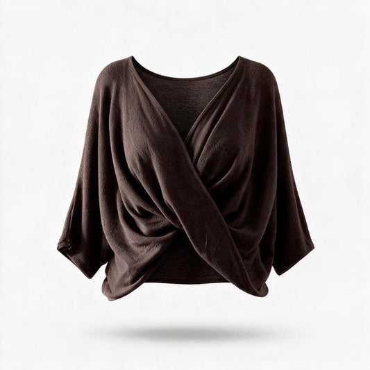 Blusa Cruzada de Manga Murciélago