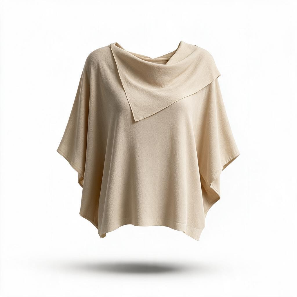 Blusa Beige de Cuello Asimétrico