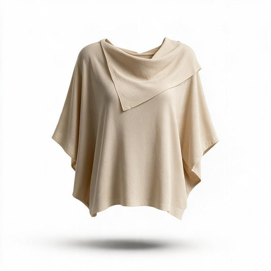 Blusa Beige de Cuello Asimétrico