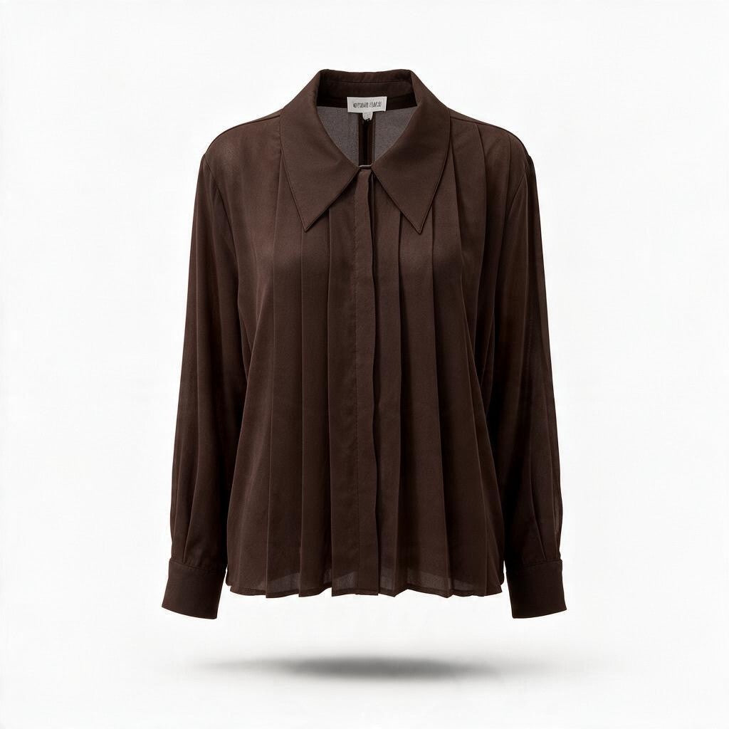 Camisa Chocolate Plisada