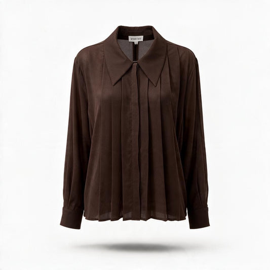 Camisa Chocolate Plisada