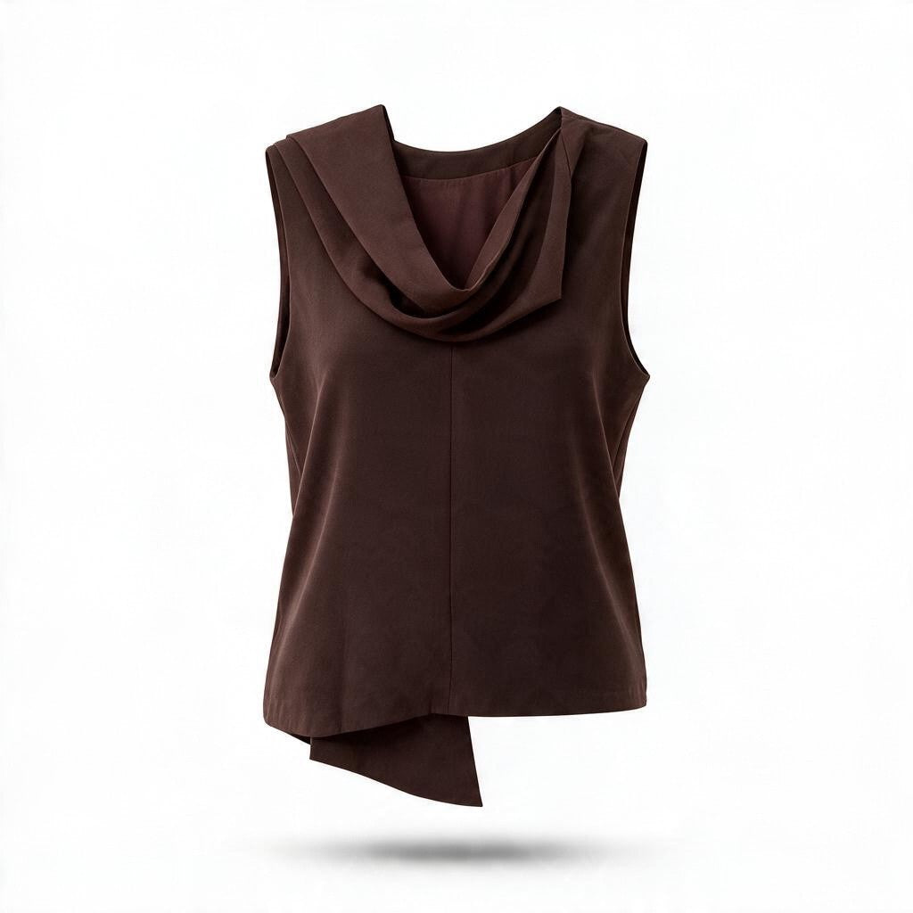 Blusa Chocolate Sin Mangas con Banda