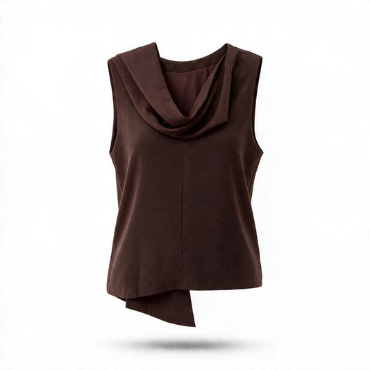Blusa Chocolate Sin Mangas con Banda